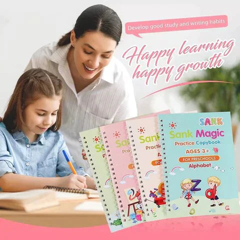 Magic Practice Copybook (4 BOOKS,1 PEN,1 GRIP,10 REFILL) – 50% OFF Today!